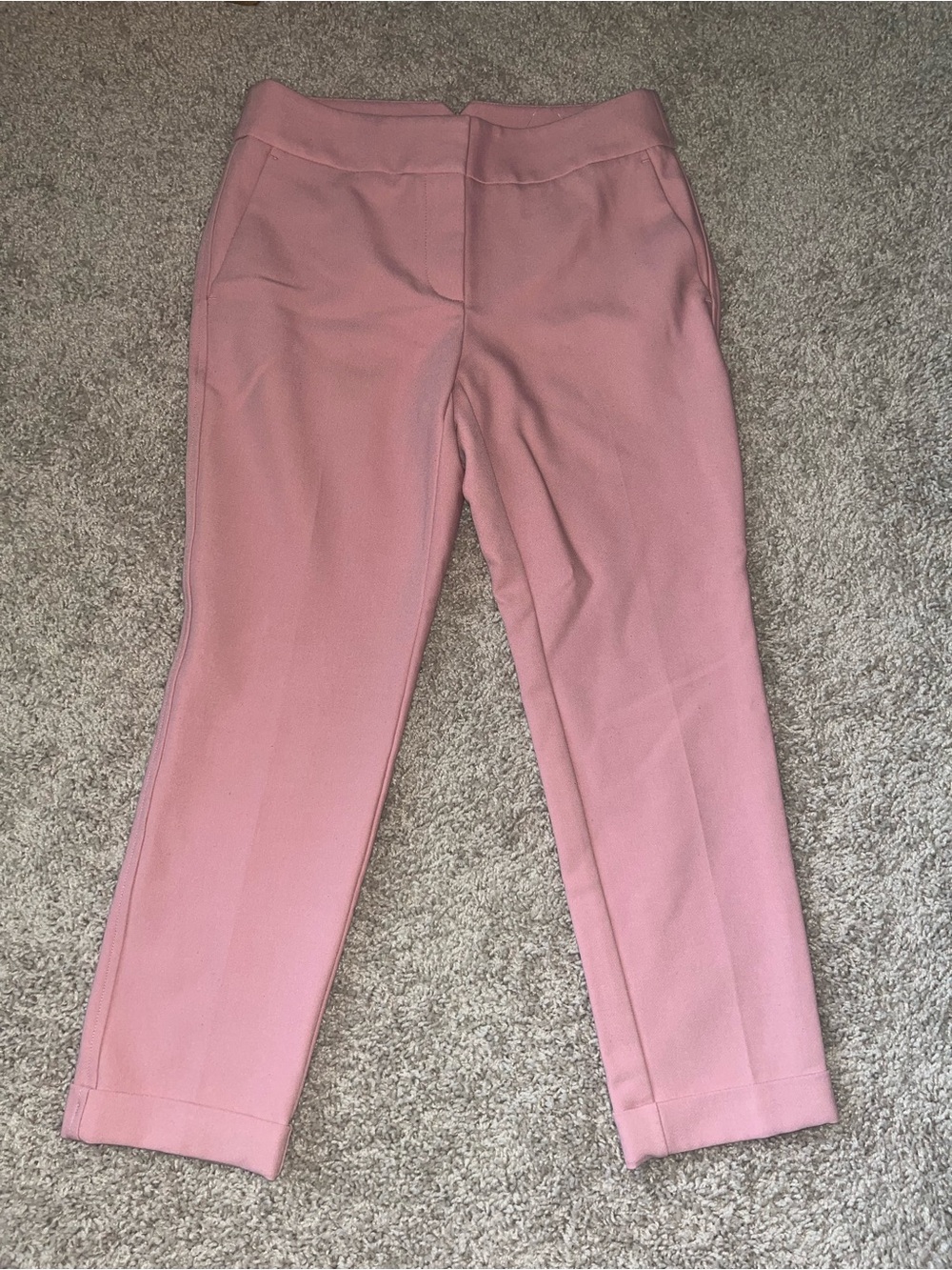 LOFT Pink Cropped Tailored Pants